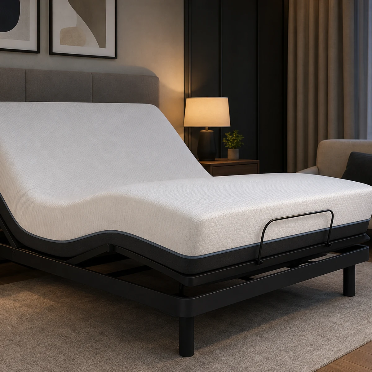 adjustable bed base in neutral room